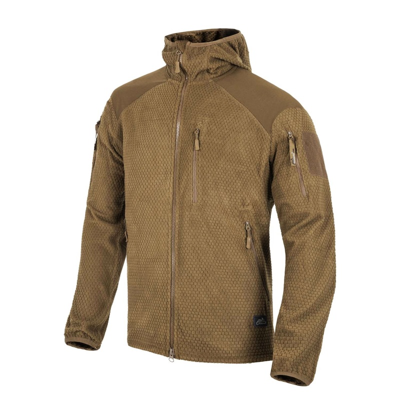 Helikon-Tex Alpha Hoodie Jacket Grid Fleece in Coyote