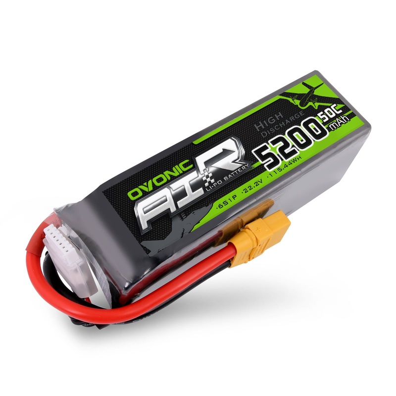 OVONIC 6S LiPo Battery 5200mAh 50C 22.2V with XT90 Plug for X-Class Drone 1/8 Arrma RC Truck FPV Drone