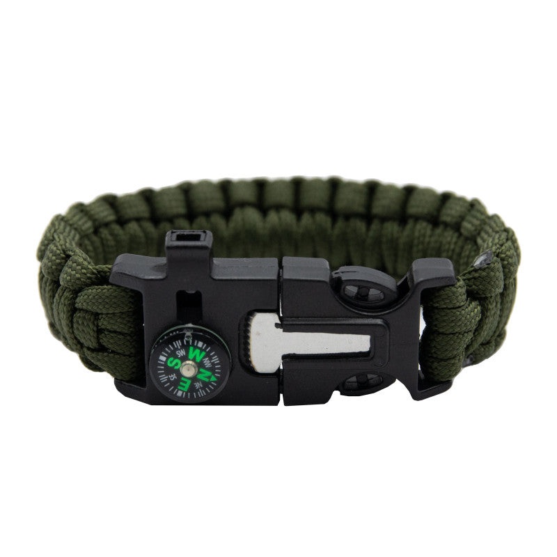 Tramp Survival Bracelet with Ferro Rod and 2m Paracord, Green