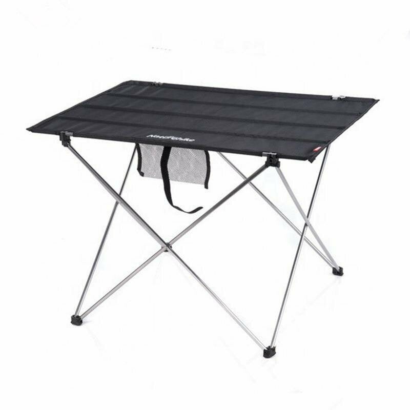 Naturehike NH20JJ020 L Folding Table, 1680D Oxford Fabric, Aluminum, Black