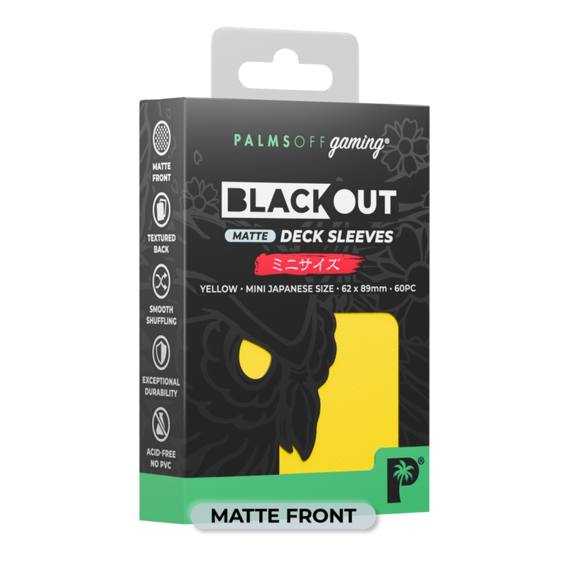 Palms Off BODS-JPN-YEL-M Blackout Deck Sleeves (60) Yellow Matte Japanese Size