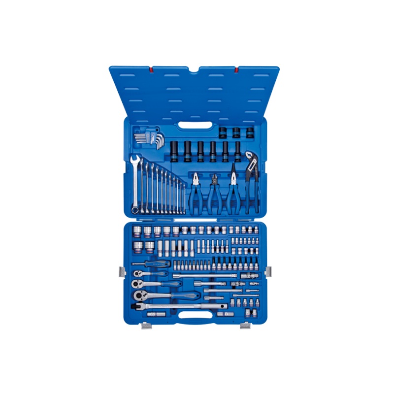 119-Piece Tool Set with 1/2", 3/8", and 1/4" Drive in Plastic Case