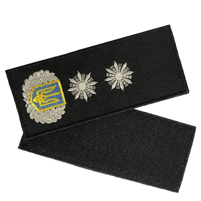 Black Velcro Chest Badge for Second Rank Police General