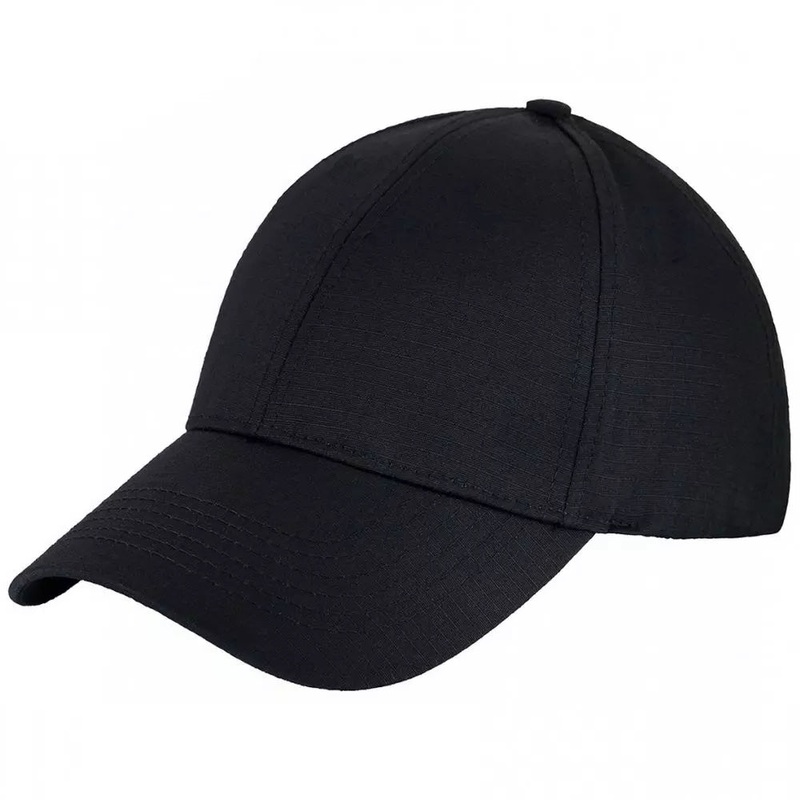 Classic Black Rip-Stop Baseball Cap - Durable Outdoor Comfort