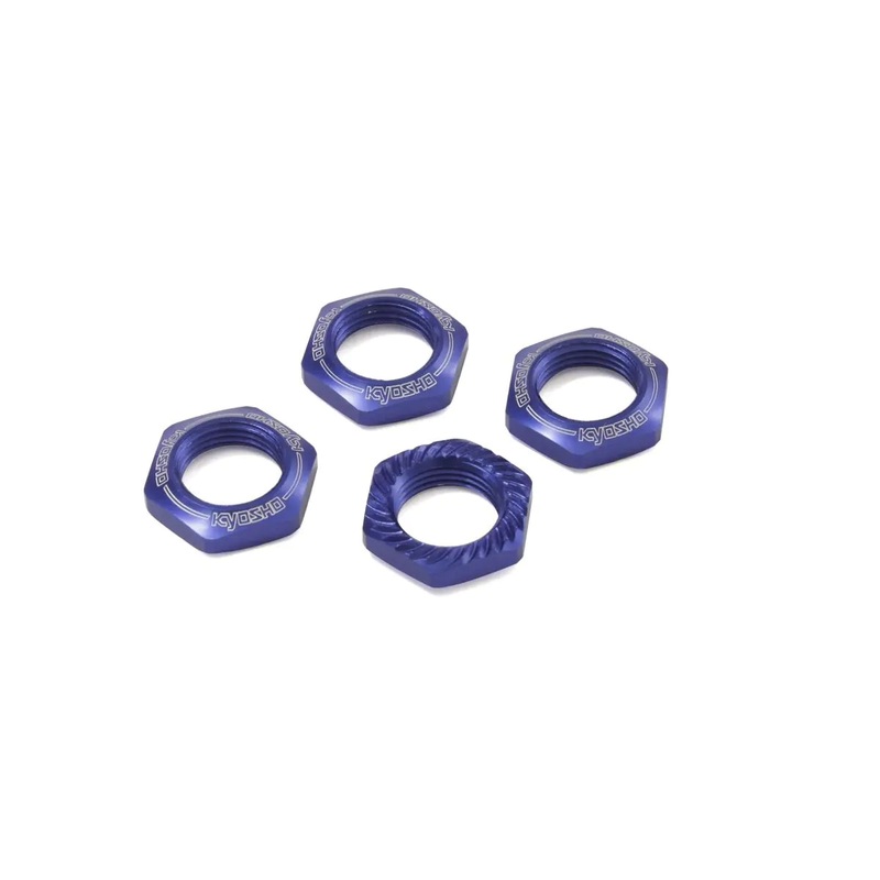 Kyosho IFW472BL Blue Wheel Nuts Serated (4)