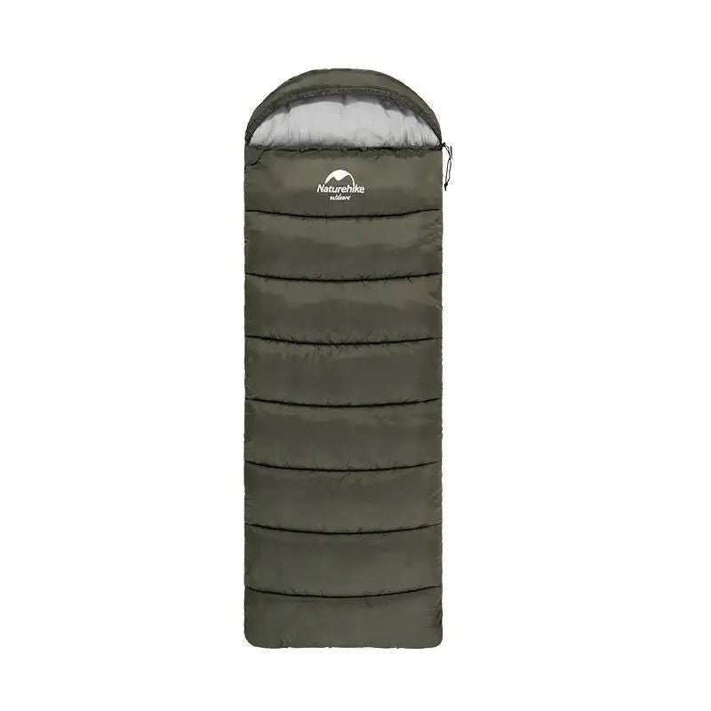 Naturehike U250S Hooded Sleeping Bag, 0C, Left Zip, Dark Green