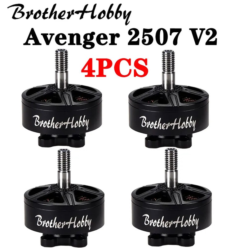 4PCS Brotherhobby Avenger 2507 V2 1200KV 1500KV 1750KV 1850KV 6S Brushless Motor for RC FPV Racing LR6 LR7 LR8 Long Range Drones 4PCS 1850KV