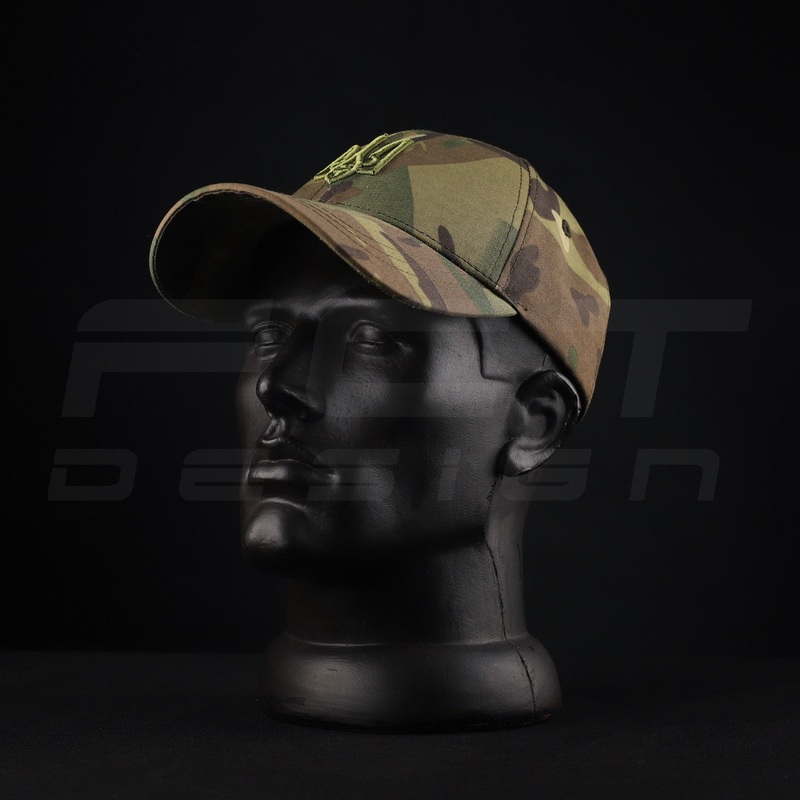 Rugged Baseball Cap with Trident Emblem in Multicam Fabric