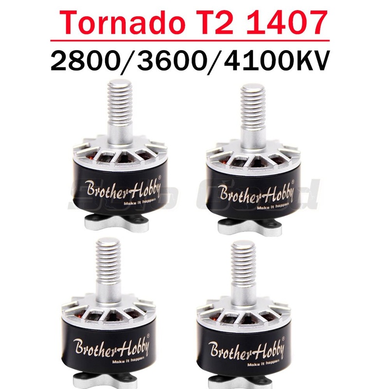 Brotherhobby Tornado T2 1407 2800KV 3600KV 4100KV 3-4S Brushless Motor for RC FPV Racing Toothpick Cinewhoop Ducted Drones 4PCS 2800KV CW