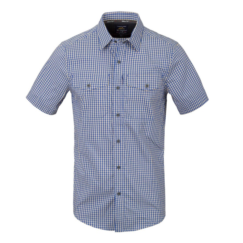 Helikon Discreet Concealed Carry Short Sleeve Shirt - Royal Blue Checkered