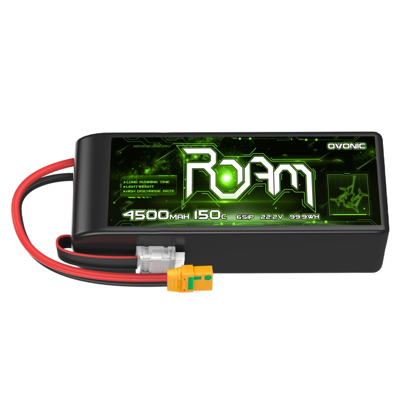 Ovonic Roam Series 6S Lipo Battery 4500mAh 6S1P 150C 22.2V Long Range Lipo Battery with XT90-S Anti Spark Plug for 7-10 inch Long Range Drone Taurus X8 6S HD Cinelifter Multirotor X-Class