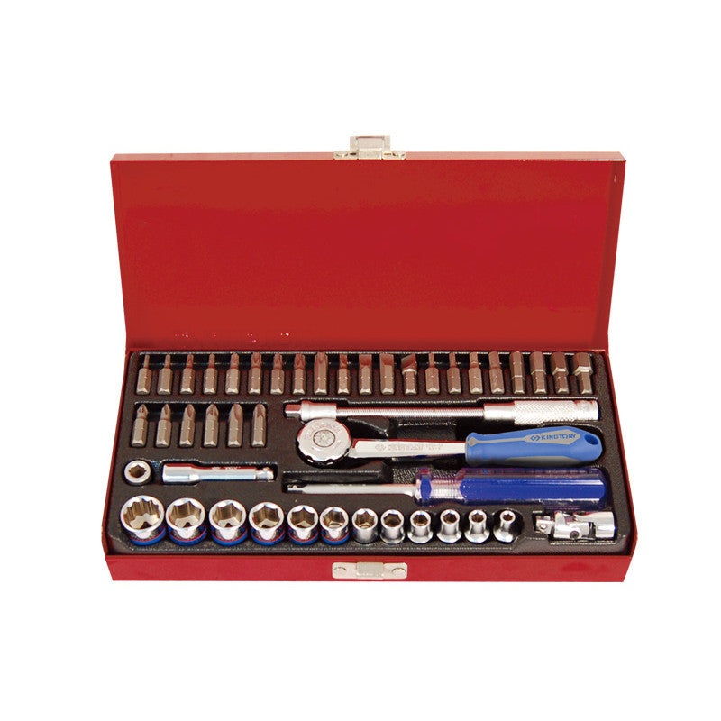 1/4" Socket Set, 45 Pieces (4-12 mm) in Metal Case
