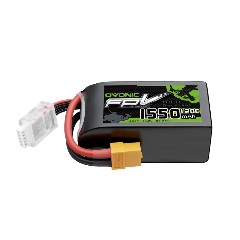 OVONIC 1550mAh 4S 120C 14.8V R-Line Version 3.0 Lipo Battery with XT60 Plug for 180mm to 250mm FPV Racing Drone