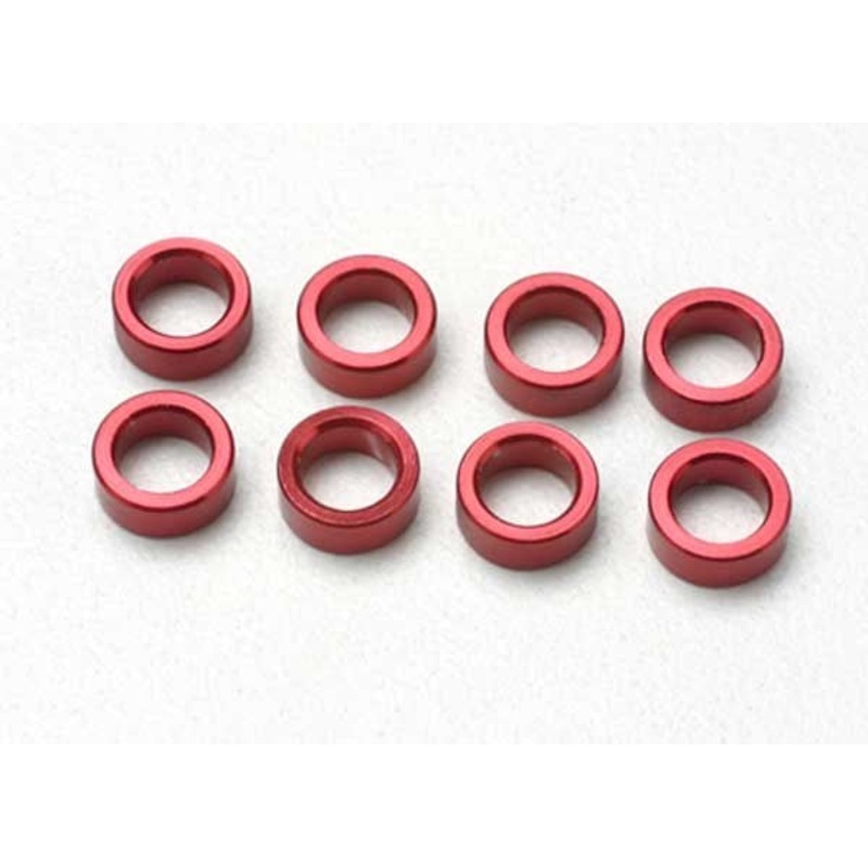Traxxas 5133 - Spacer pushrod (aluminum red) (use with 5318 or 5318X pushrod and 5358 progressive 2 rockers) (8)