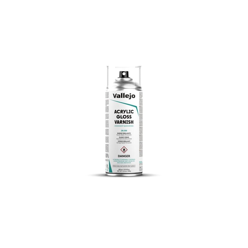 Vallejo AV28530 Aerosol Spray Primer - Gloss Varnish 400ml Old Packaging