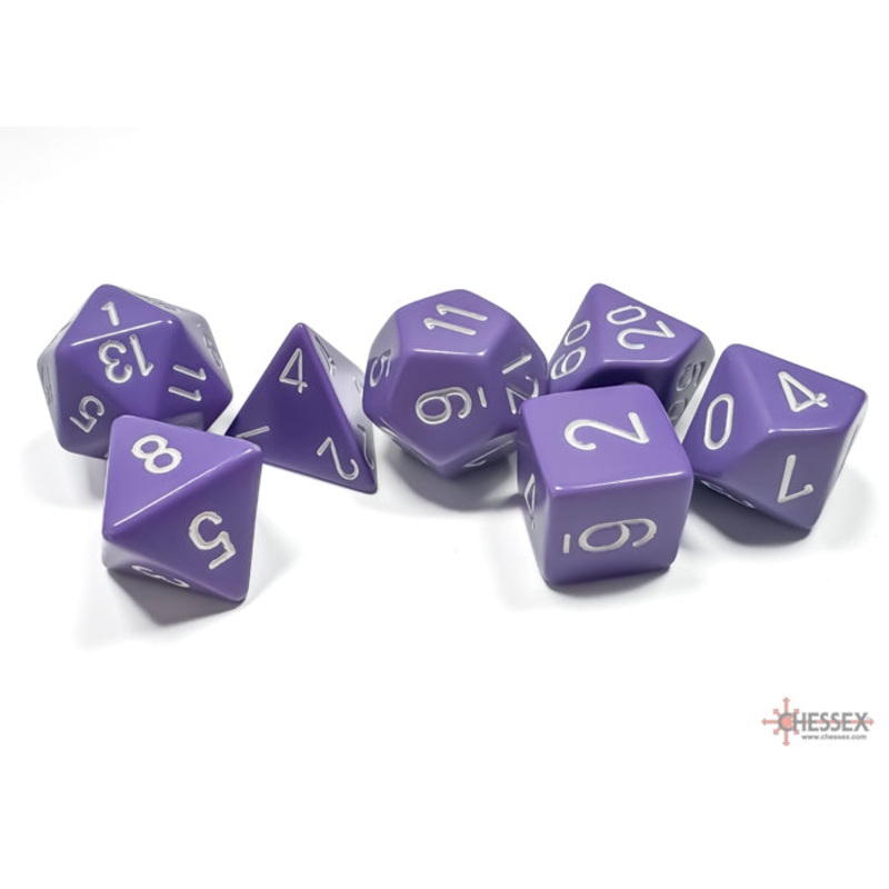 Chessex 25407 Purple w/white Opaque Polyhedral 7-Die S