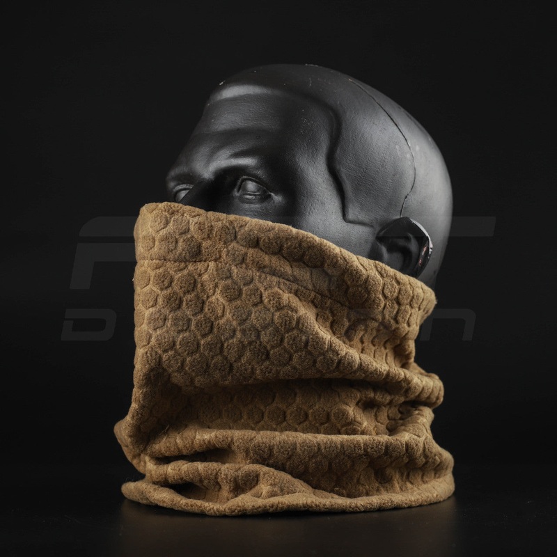 Coyote Hexagon Fleece Neck Gaiter with Drawstring