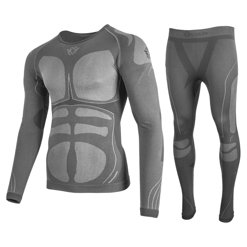 Edy Thermal Underwear Set in Gray and Black