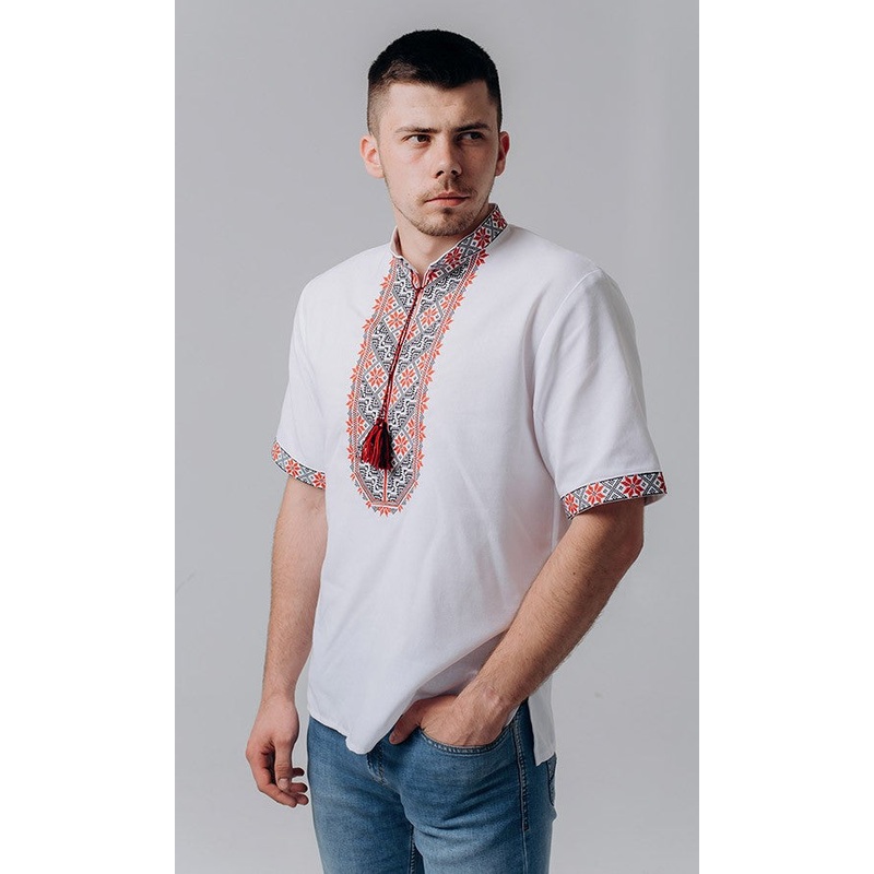 Men's Short Sleeve Embroidered Shirt