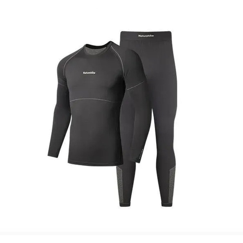 Naturehike Men's Thermal Base Layer Set, Graphite, Size XL, 3-Season
