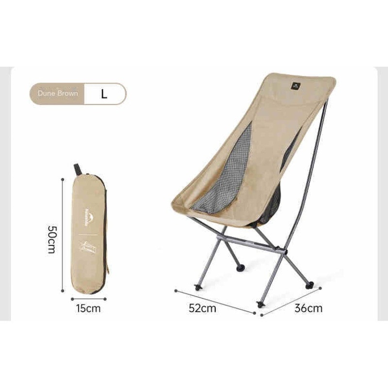 Naturehike Stellaluna L04 Folding Chair, Black, Aluminum, Size L