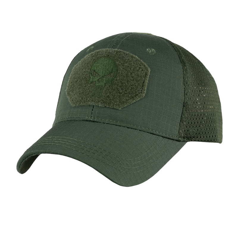 Punisher Rip-Top Baseball Cap in Olive