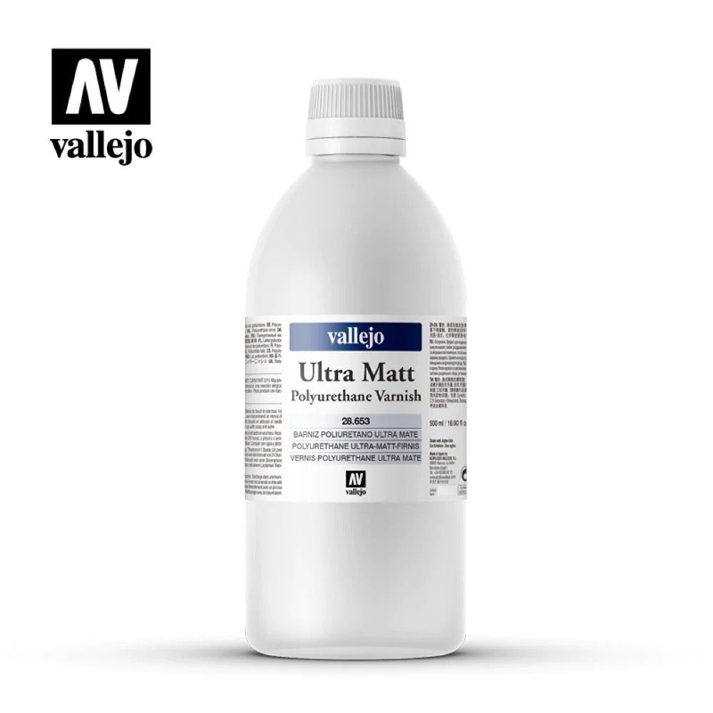 Vallejo AV28653 Permanent Ultra Matt Polyurethane Varnish Polyurethane Varnish 500ml