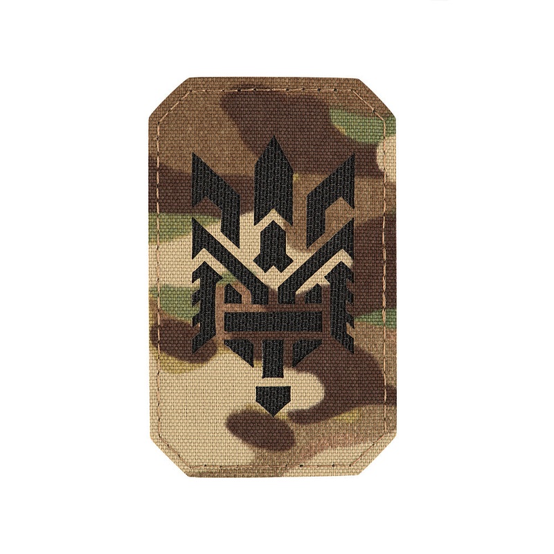 M-Tac Vertical Laser Cut Trident Patch in Multicam/Black