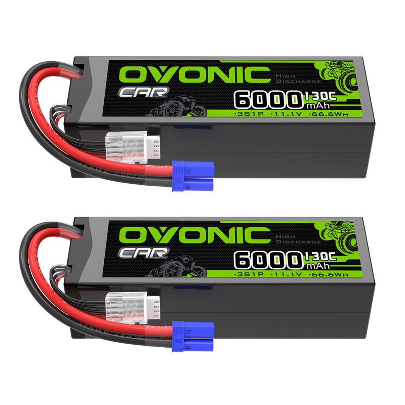 OVONIC 3S 6000mAh 11.1V 130C Lipo Battery with EC5 Plug for 1/8 & 1/10 Scale RC Car Truck RC Plane