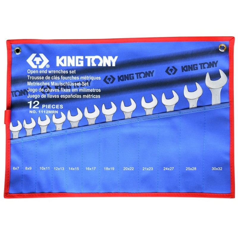 12-Piece Open-End Wrench Set (6-32 mm) with Pouch