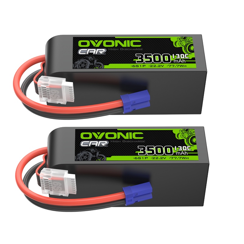 OVONIC 130C 3500mAh 22.2V 6S LiPo Battery with EC5 Plug for 6S 1/8 & 1/10 scale RC Car Truck RC Airplane