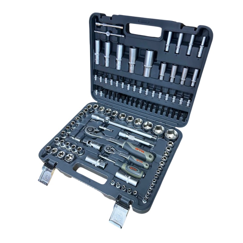 108-Piece Tool Set 1/2"-1/4" Drive with Plastic Storage Case