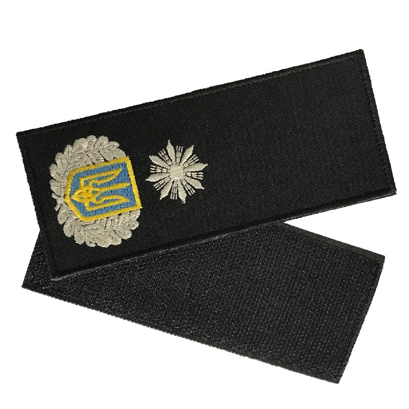 Black Hook-and-Loop Chest Badge for Third Rank Police General