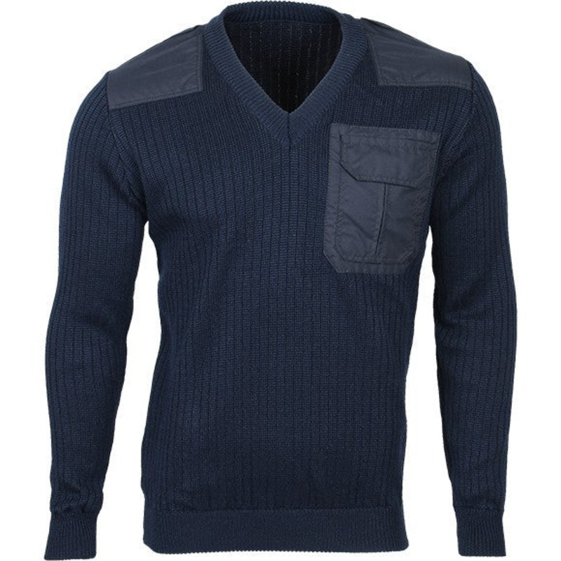 Blue V-Neck Rugged Sweater in Sizes 56 and 58