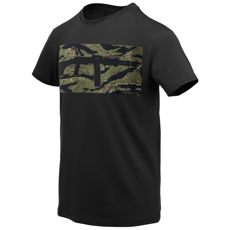 Helikon RPD T-Shirt - Black with Tiger Stripe Pattern