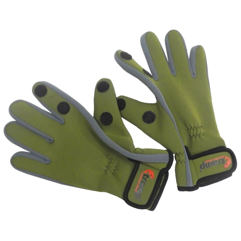 Tramp Effort 1.5mm Neoprene Gloves in Green and Gray, XL