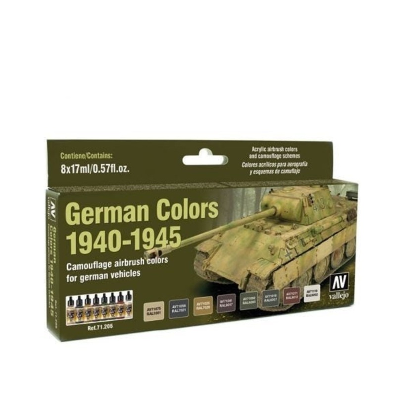Vallejo AV71206 Model Air German Wwii Colors 1940-1945 8 Colour Set
