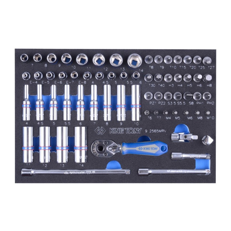 1/4" Socket Set with Accessories, 65 Pieces, Organizer Tray