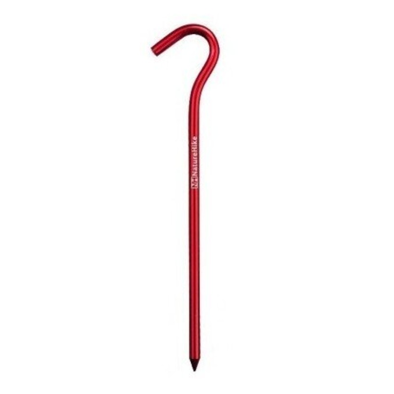 Naturehike NH15A008-I Aluminum Hook Stakes, 16 cm, Red (Set of 8)