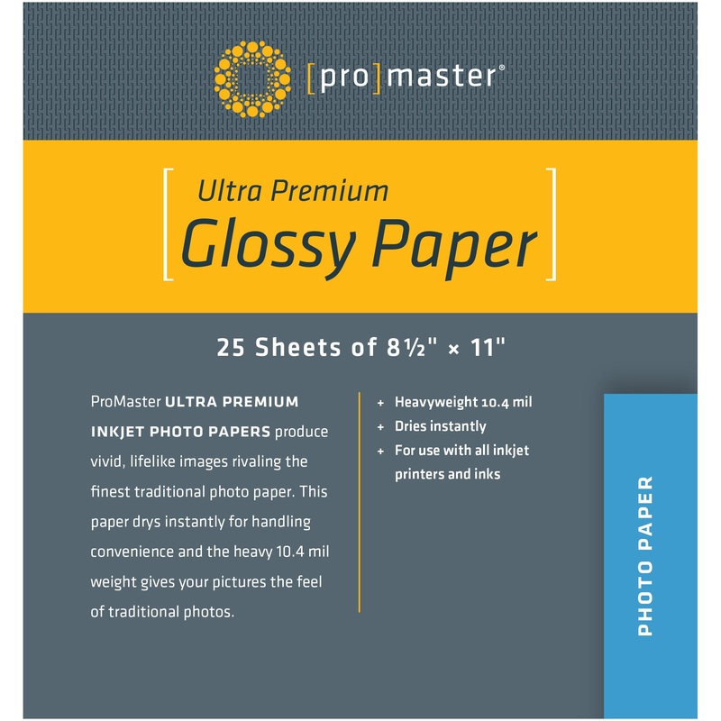 ProMaster Ultra Premium Glossy Paper - 8 1/2"x11" - 25 Sheets