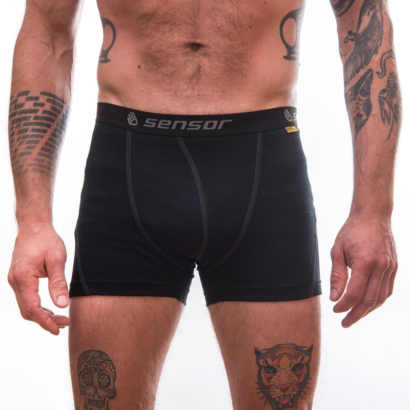 Sensor Merino Active Men's Thermal Bottoms in Black