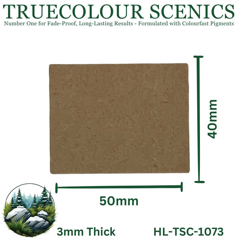 Truecolour Scenics Miniture Base (MDF) - Rectangle - 40mm(W) x 50mm(L) x 3mm(H)