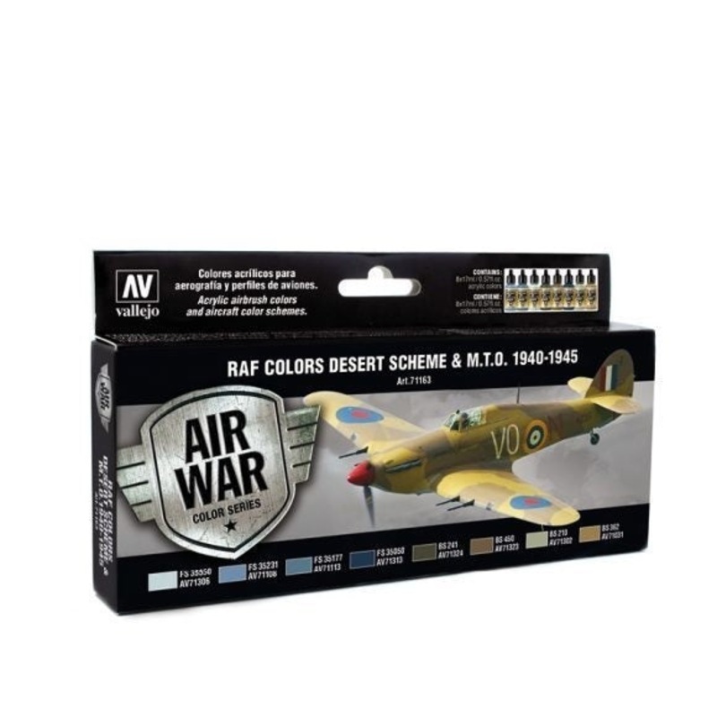 Vallejo AV71163 Model Air Wwii Raf Desert 1940-1945 8 Colour Set
