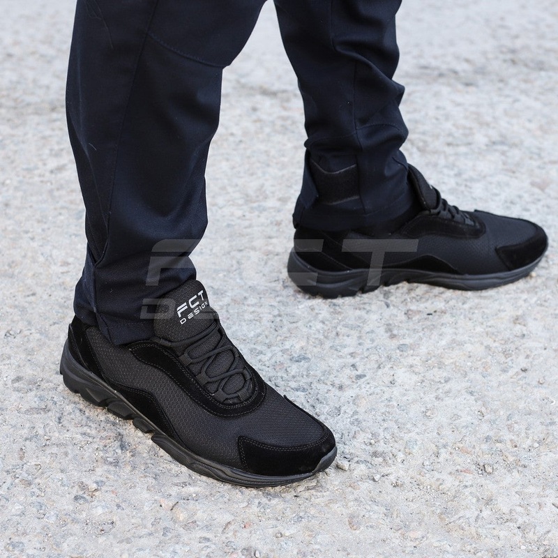 Black Suede Urban N-32 Summer Rugged Sneakers with Mesh