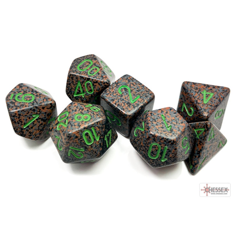 Chessex 25310 Earth Speckled Polyhedral 7-Die Set
