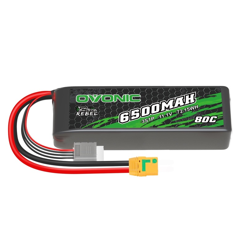 Ovonic Rebel 80C 6500mAh 3S 11.1V LiPo Battery with XT90 Plug for 1/8 Scale RC Car RC vehicles