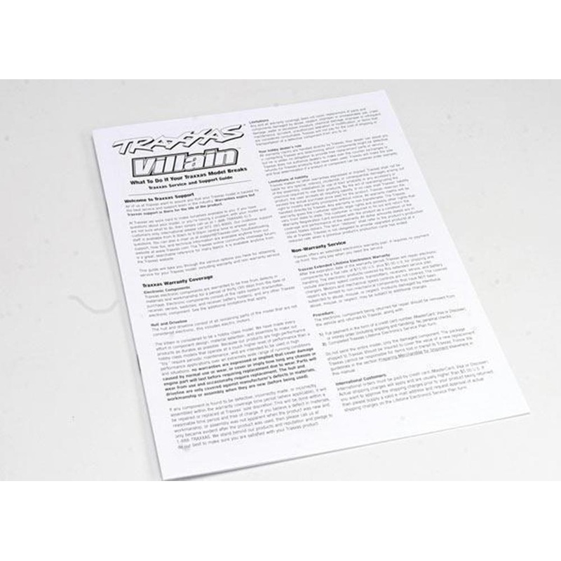 Traxxas 1599X - Assembly Manual Villain