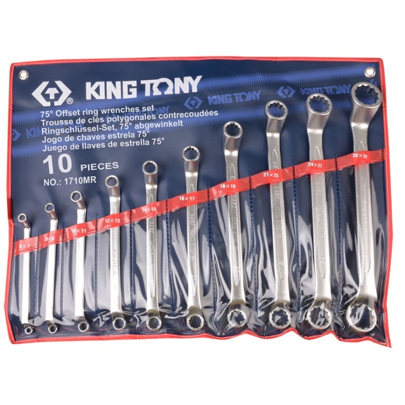 10-Piece Open-End Wrench Set (6-32mm) in Durable Polyester Pouch
