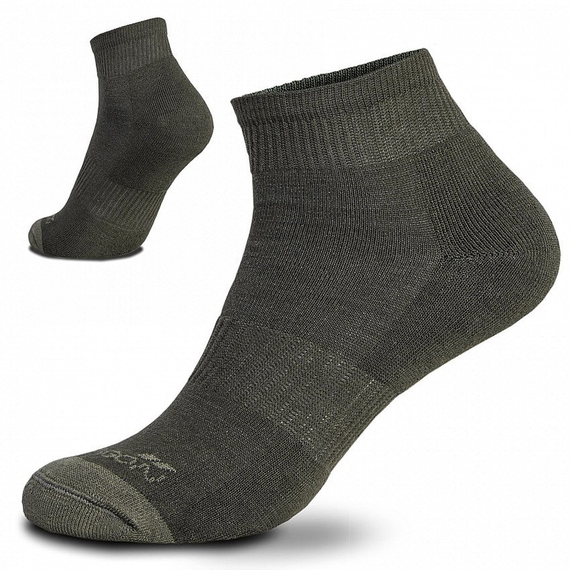 Pentagon Lightweight Antibacterial Cut-Off Socks in Olive Green