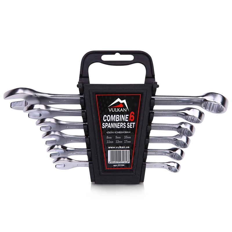 Combination Wrench Set 8-17mm, 6 Pieces, Plastic Holder